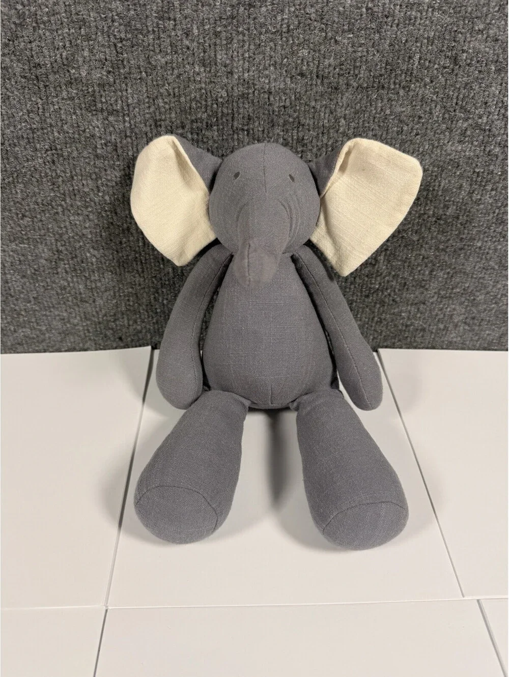 Petit Pamplemousse Peluches Elephant Plush Doll Gray Handmade